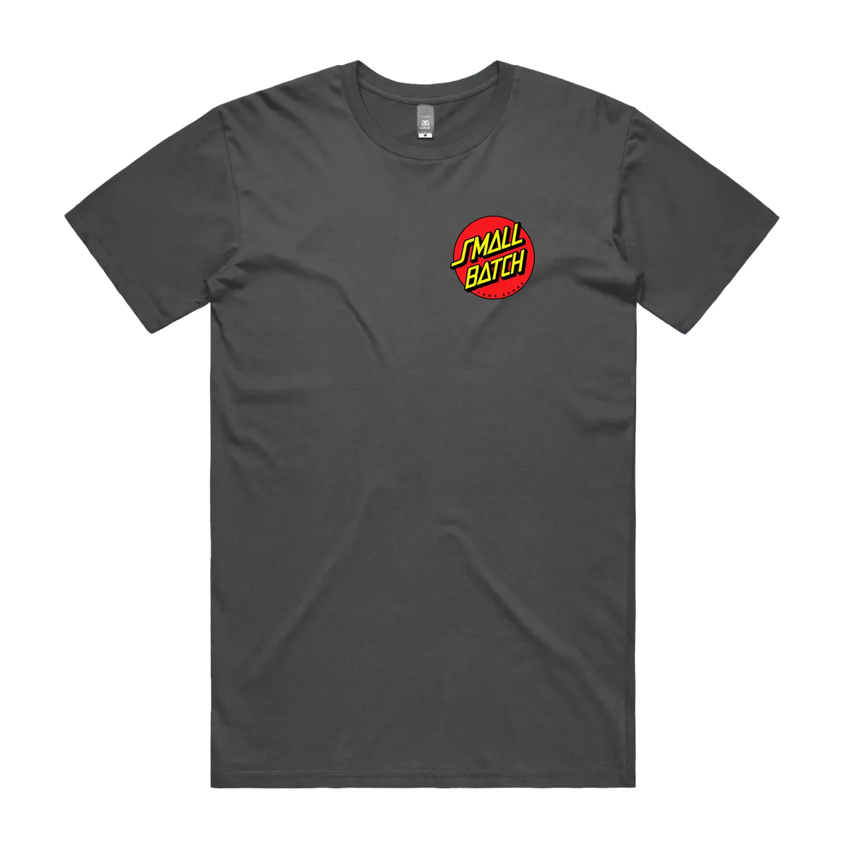 Charcoal Small Batch Long Range shooting T-shirt by Deadspace Threads. Santa Cruz inspired screaming hand holding the Kestrel elite ballistics calculator
