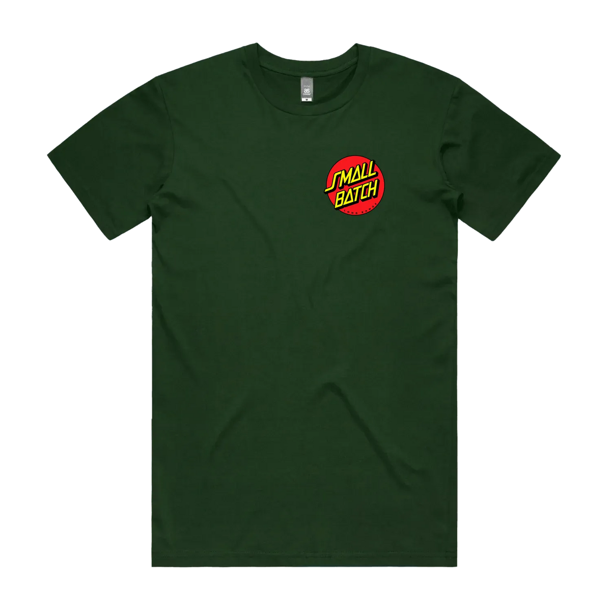 Forest Green Small Batch Long Range shooting T-shirt by Deadspace Threads. Santa Cruz inspired screaming hand holding the Kestrel elite ballistics calculator