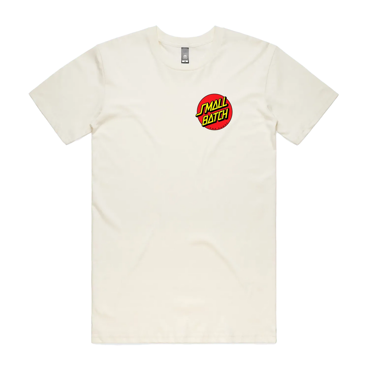 Natural Small Batch Long Range shooting T-shirt by Deadspace Threads. Santa Cruz inspired screaming hand holding the Kestrel elite ballistics calculator